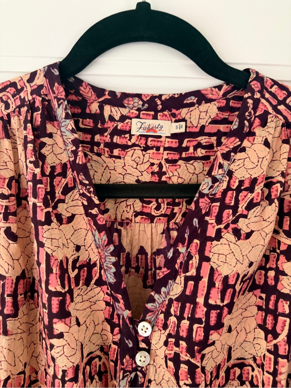 Faherty Idina Block Print Dress - M - Picture 4 of 6
